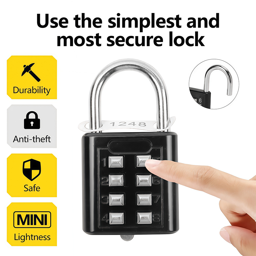 Smart Garden Gate Lock - 8-digit Combination Outdoor Button Waterproof Fixed