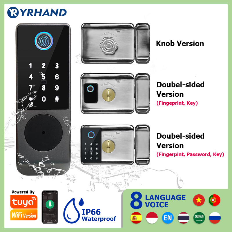 Smart Garden Gate Lock - Tuya Smart lock Waterproof Wifi Double